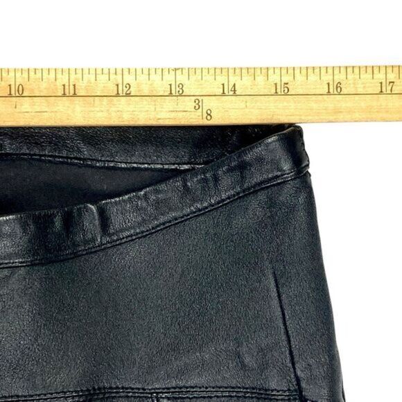 NOR Leather Pants Womens Size 30 Tall Black Ruffle Ankle Sexy Grunge Witchcore - Picture 9 of 14